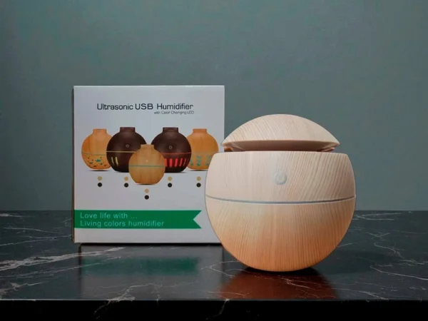 Humidificador Esfera Simil Madera
