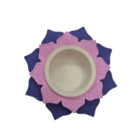 Porta vela Yeso Porta Vela "Flor de Loto"